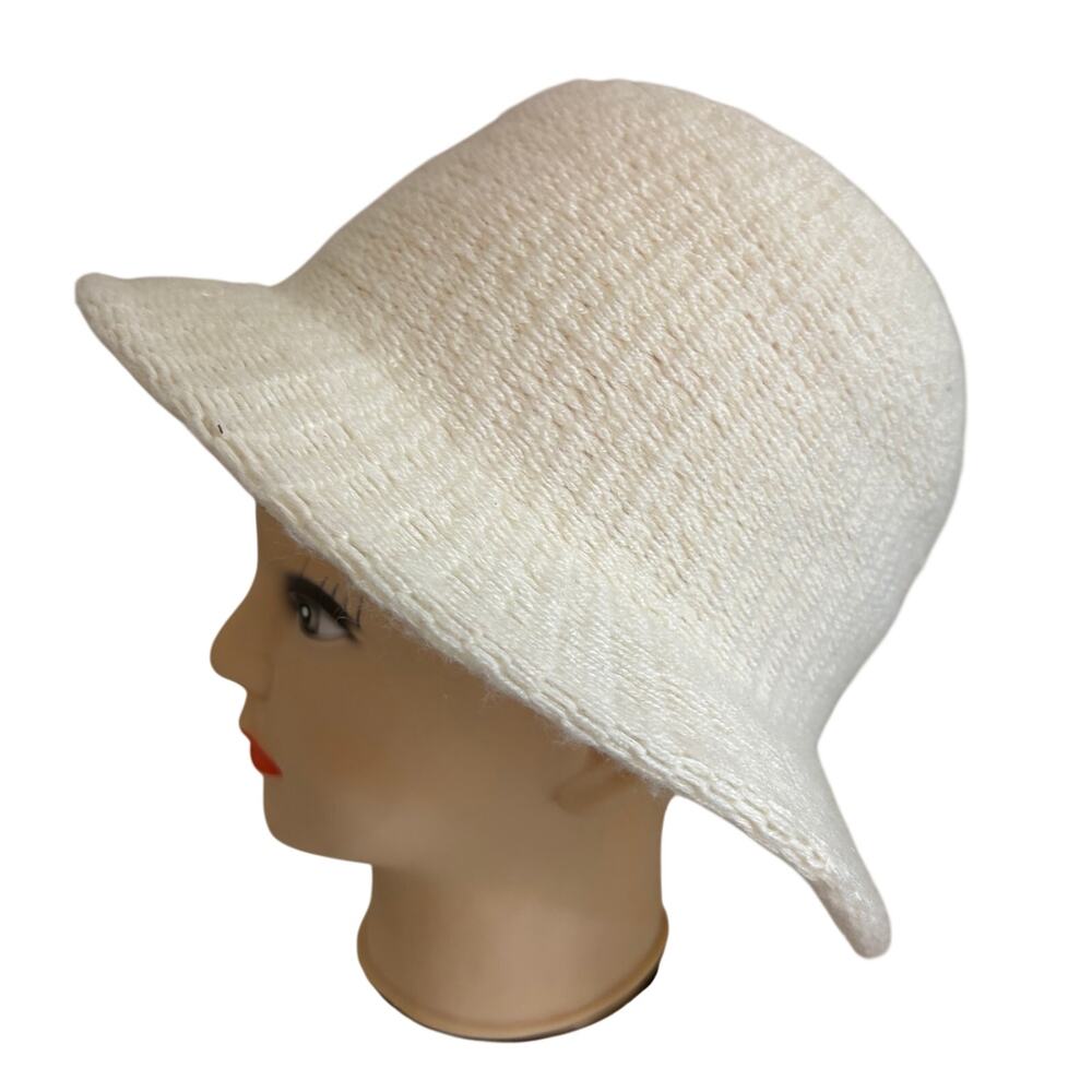 Vintage Nordstrom Fluffy Woven Italian Knit Fedora Hat Coquette Fairy Feminine